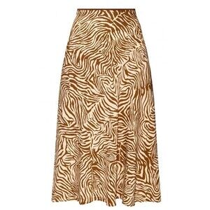 Samsøe‎ Women's L Alsop Skirt Zebra Print Midi A-Line Copenhagen Designer EUC